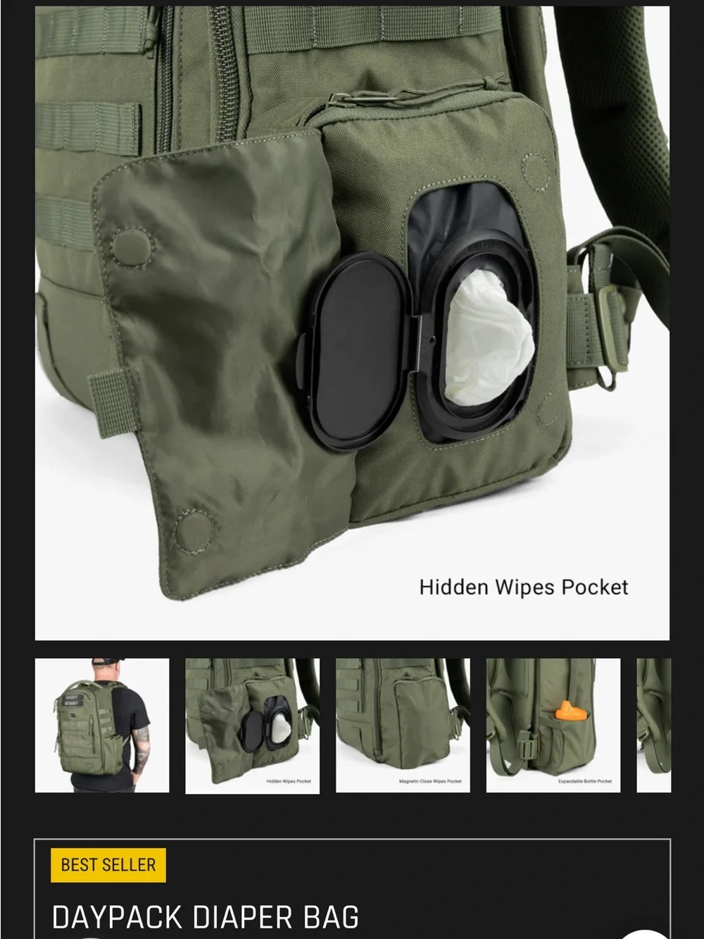 Tactical Baby Gear Daypack Backpack - Ranger Green - Picture 7 of 7